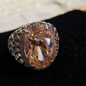 💕Peachie Oval Stainless  Basket Weave Ring